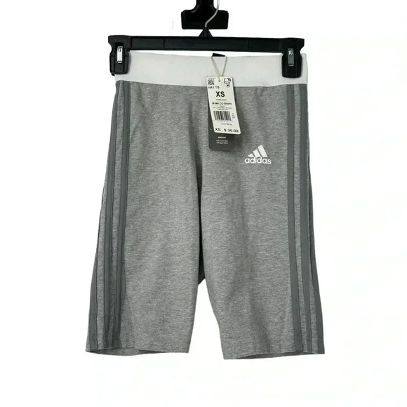 ADIDAS SHORTS WOMENS XS MUST HAVES 3-STRIPES BIKER TIGHTS ATHLETES ATHLETIC - Picture 10 of 12